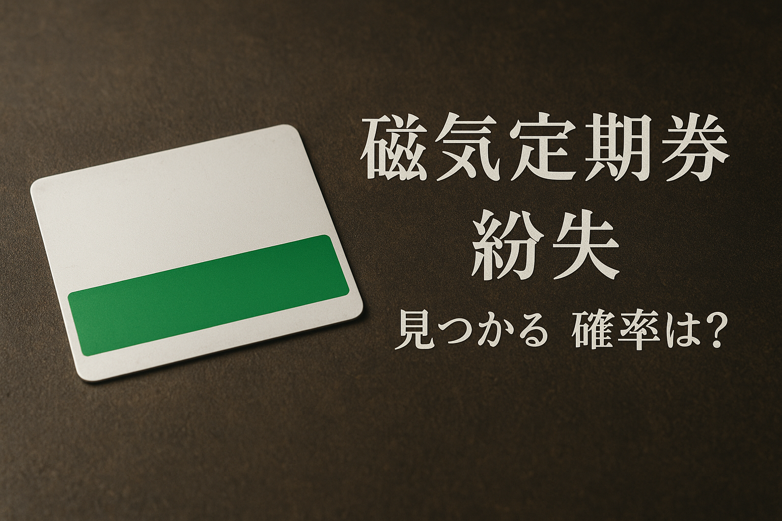 磁気定期券 紛失 見つかる 確率は？