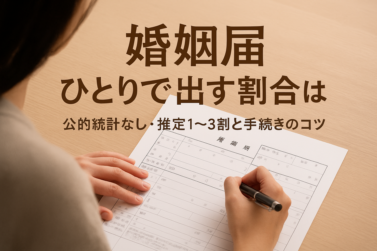 婚姻届ひとりで出す割合は？公的統計なし・推定1〜3割と手続きのコツ