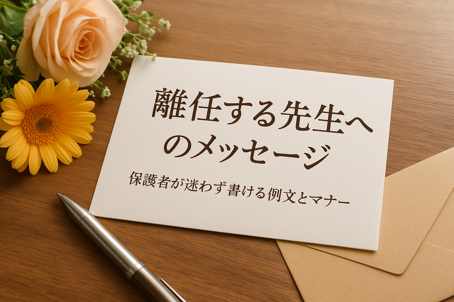 離任する先生へのメッセージ|保護者が迷わず書ける例文とマナー
