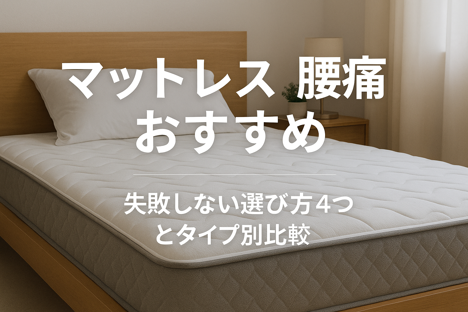 マットレス 腰痛 おすすめ｜失敗しない選び方4つとタイプ別比較
