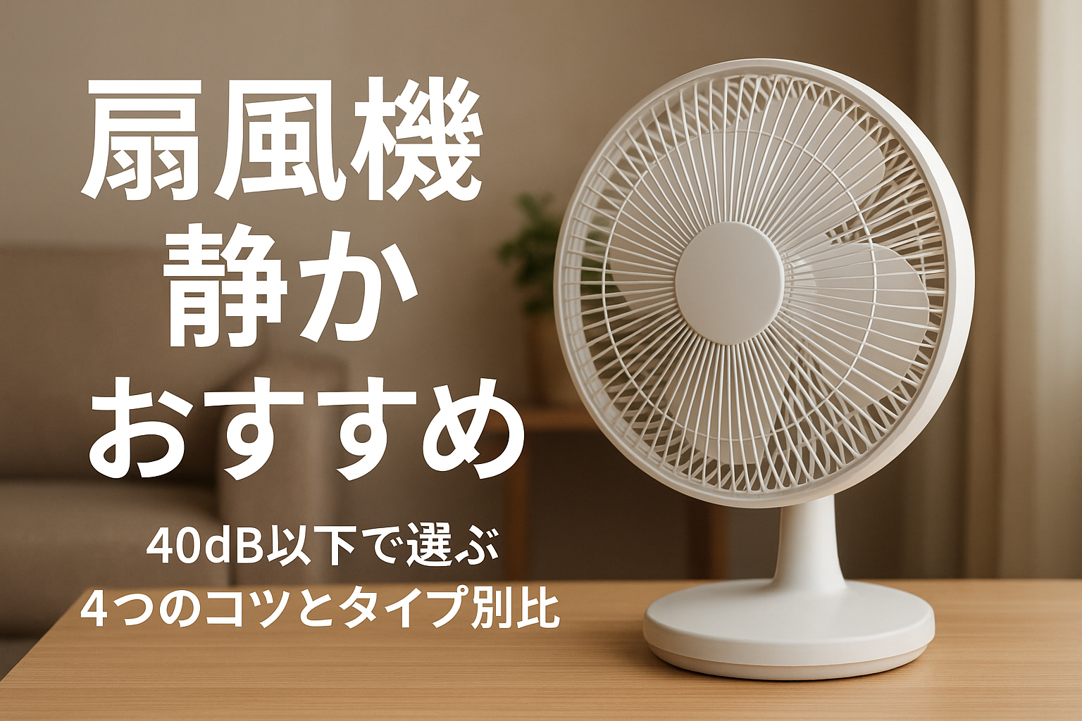 扇風機 静か おすすめ｜40dB以下で選ぶ4つのコツとタイプ別比較
