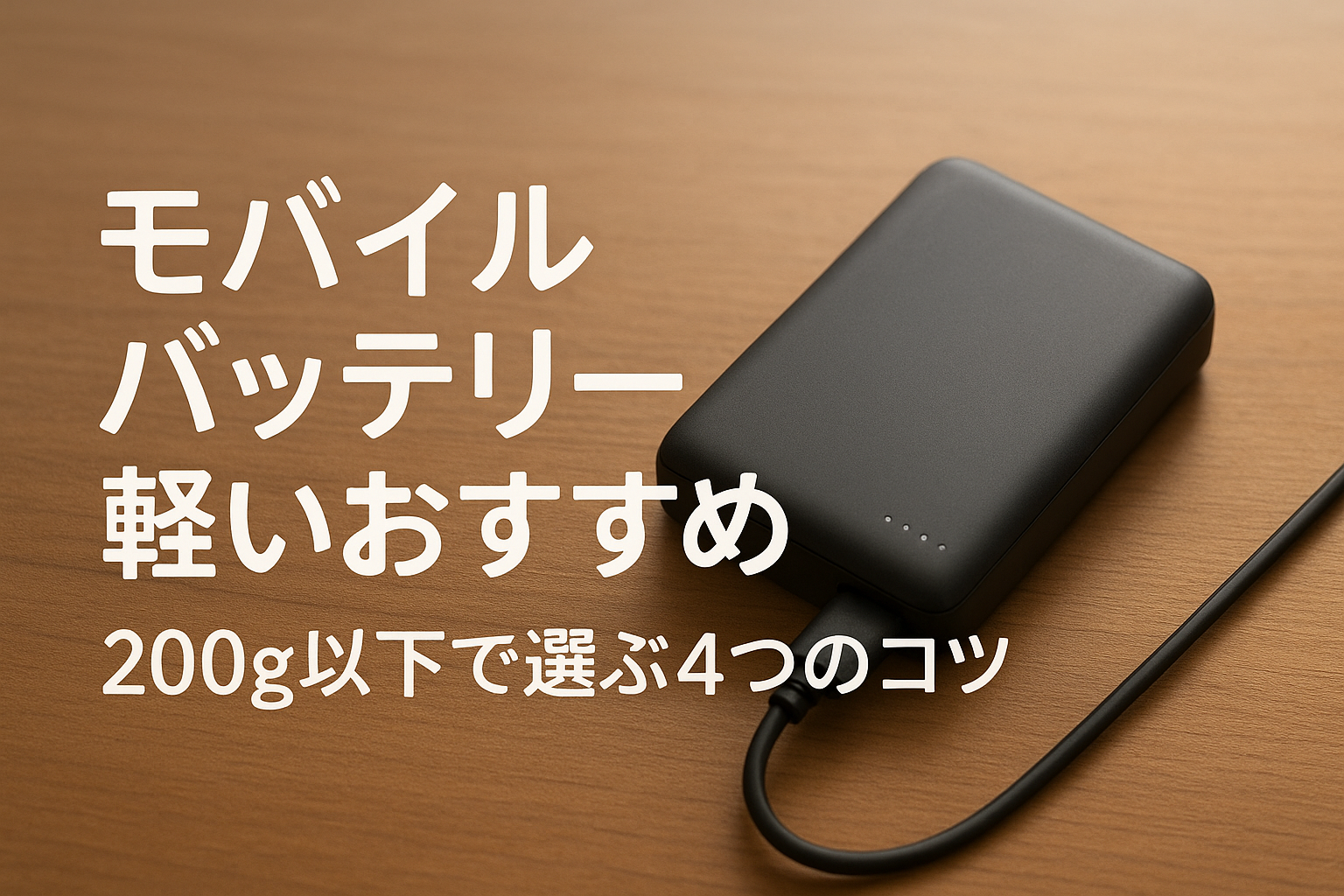 モバイルバッテリー軽いおすすめ｜200g以下で選ぶ4つのコツ