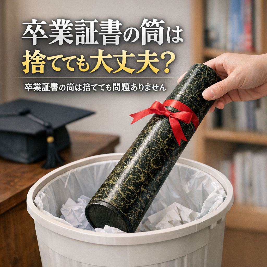 卒業証書の筒は捨てても問題ありません