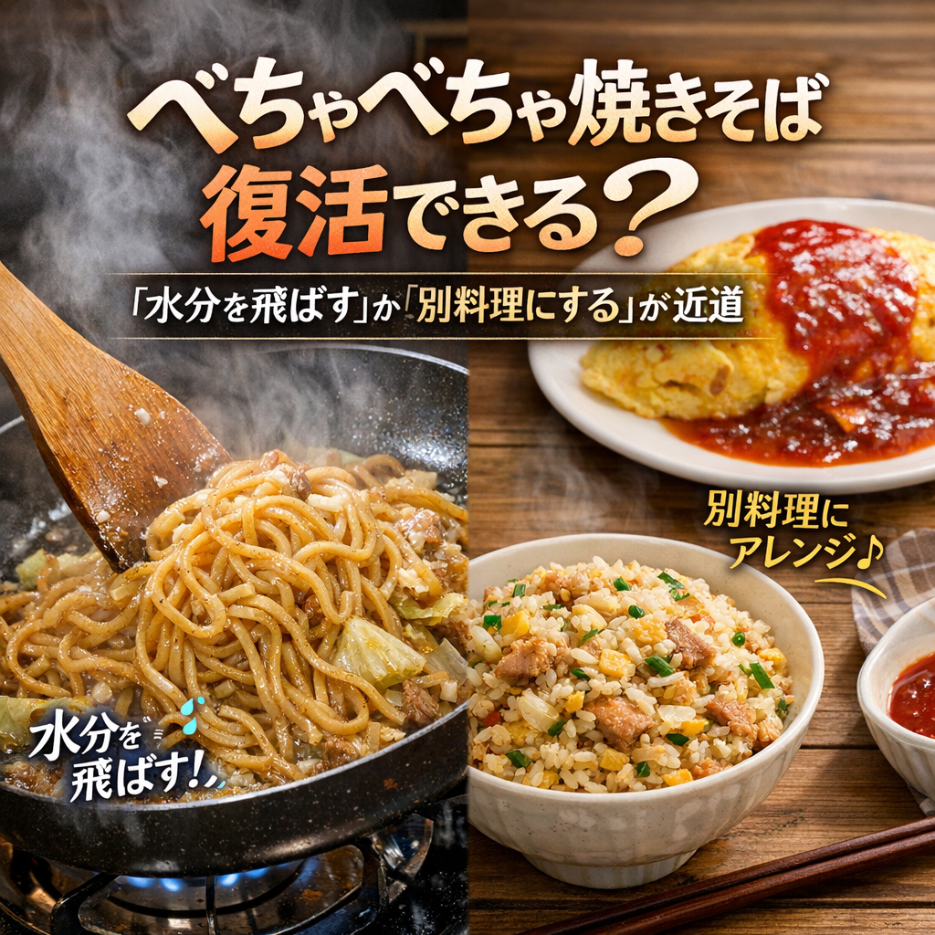 焼きそば べちゃべちゃ 復活は「水分を飛ばす」か「別料理にする」が近道
