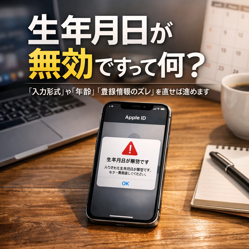 多くの場合は「入力形式」か「年齢」か「登録情報のズレ」を直せば進めます