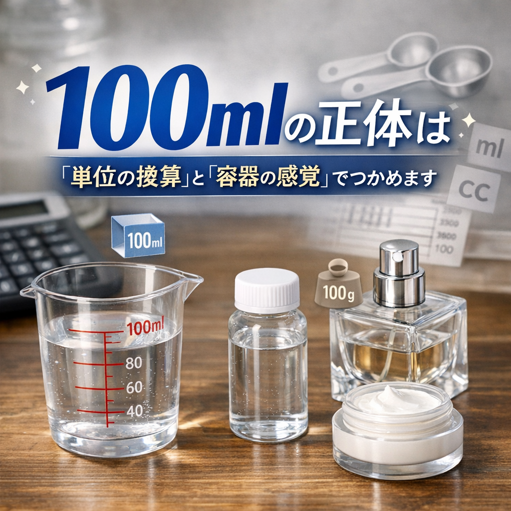 100mlの正体は「単位の換算」と「容器の感覚」でつかめます