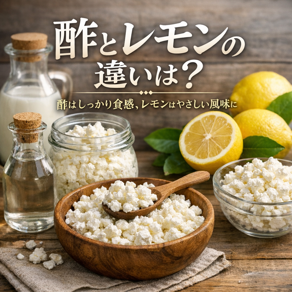 酢はしっかり食感、レモンはやさしい風味になりやすい