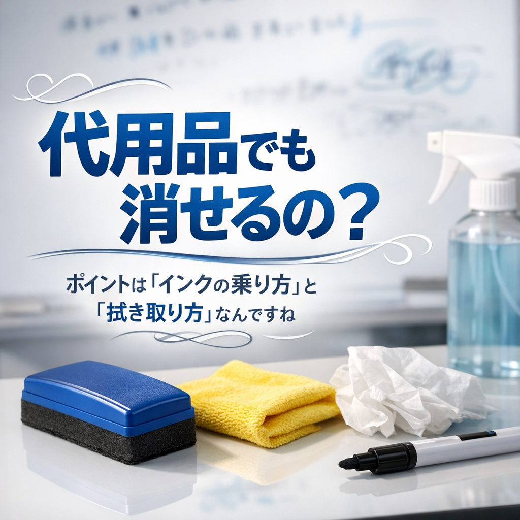 なぜ代用品でも消せるの？ポイントは「インクの乗り方」と「拭き取り方」なんですね
