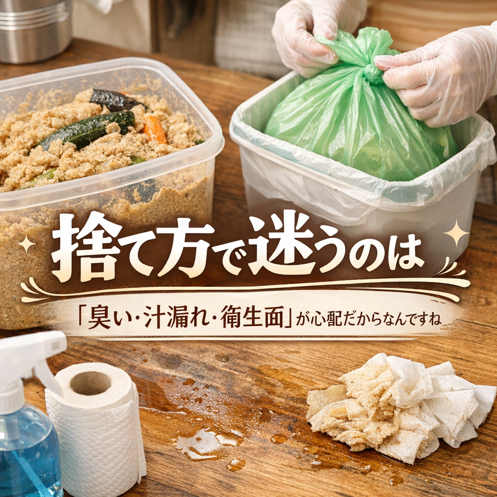 捨て方で迷うのは「臭い・汁漏れ・衛生面」が心配だからなんですね
