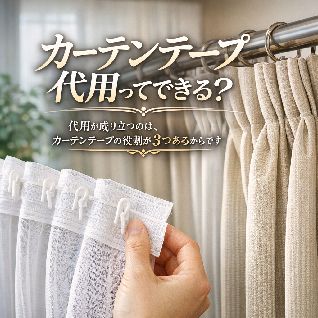 代用が成り立つのは、カーテンテープの役割が3つあるからです
