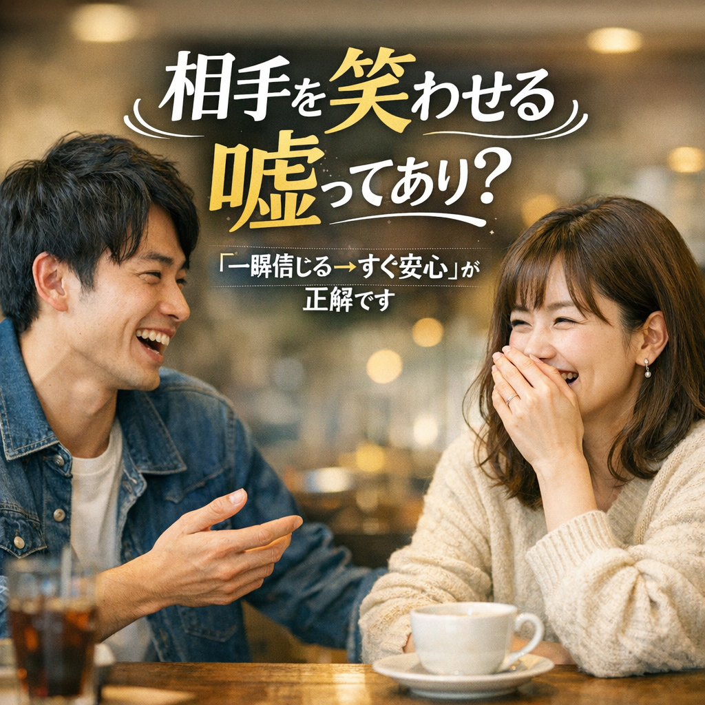 相手を笑わせる嘘は「一瞬信じる→すぐ安心」が正解です