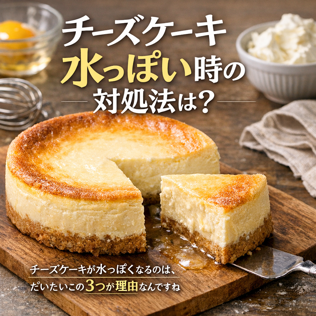 チーズケーキが水っぽくなるのは、だいたいこの3つが理由なんですね