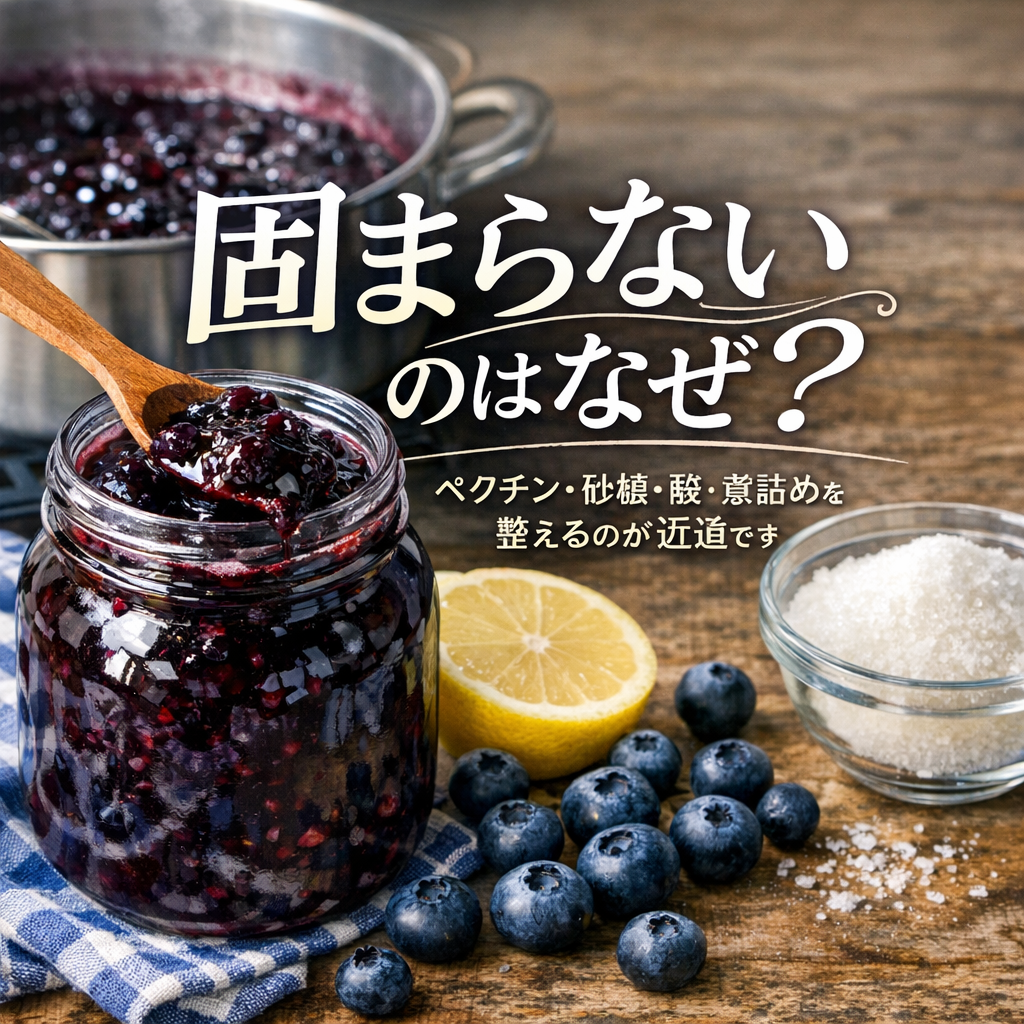 固まらないときは「ペクチン・砂糖・酸・煮詰め」を整えるのが近道です