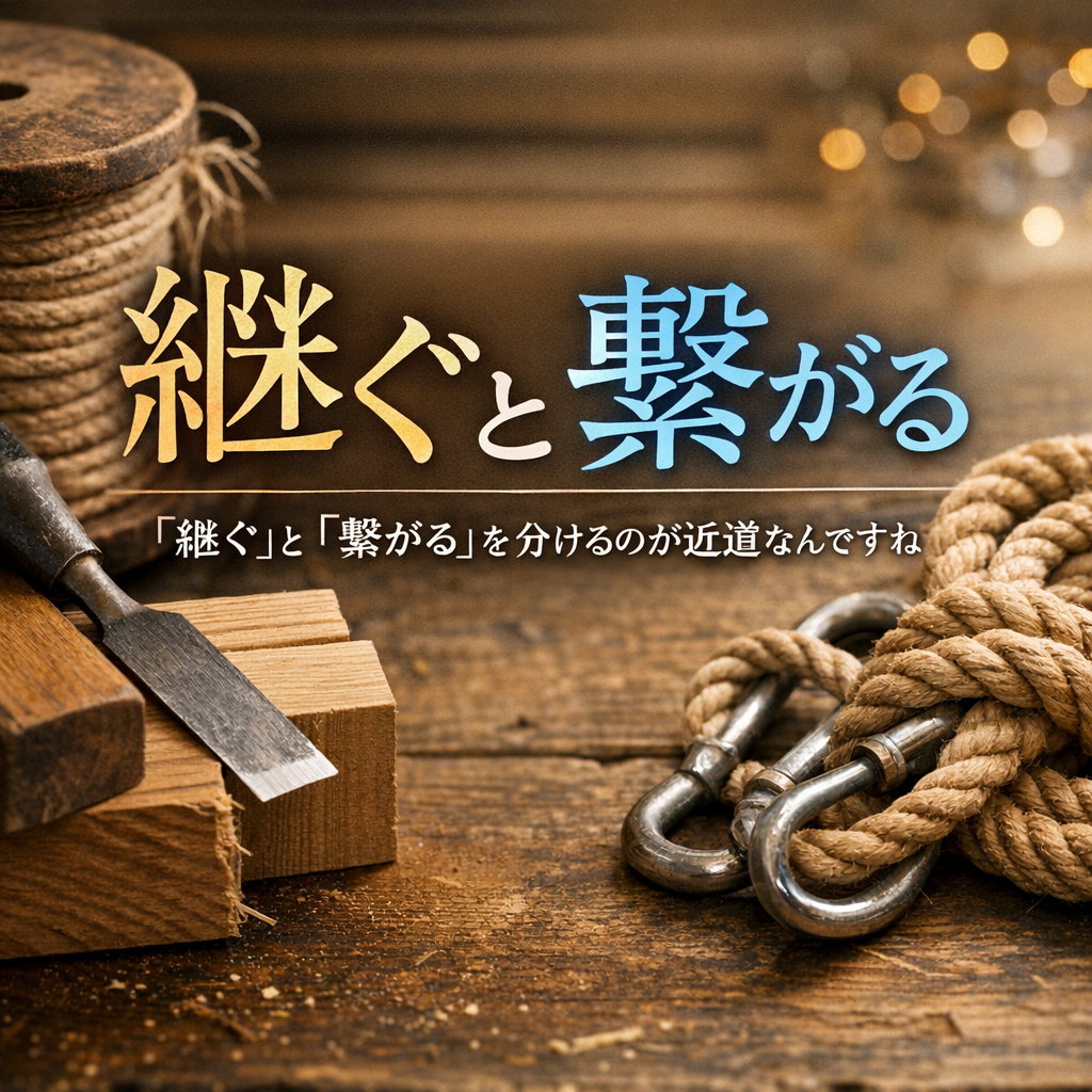 「継る」は本来の形ではなく、「継ぐ」と「繋がる」を分けるのが近道なんですね