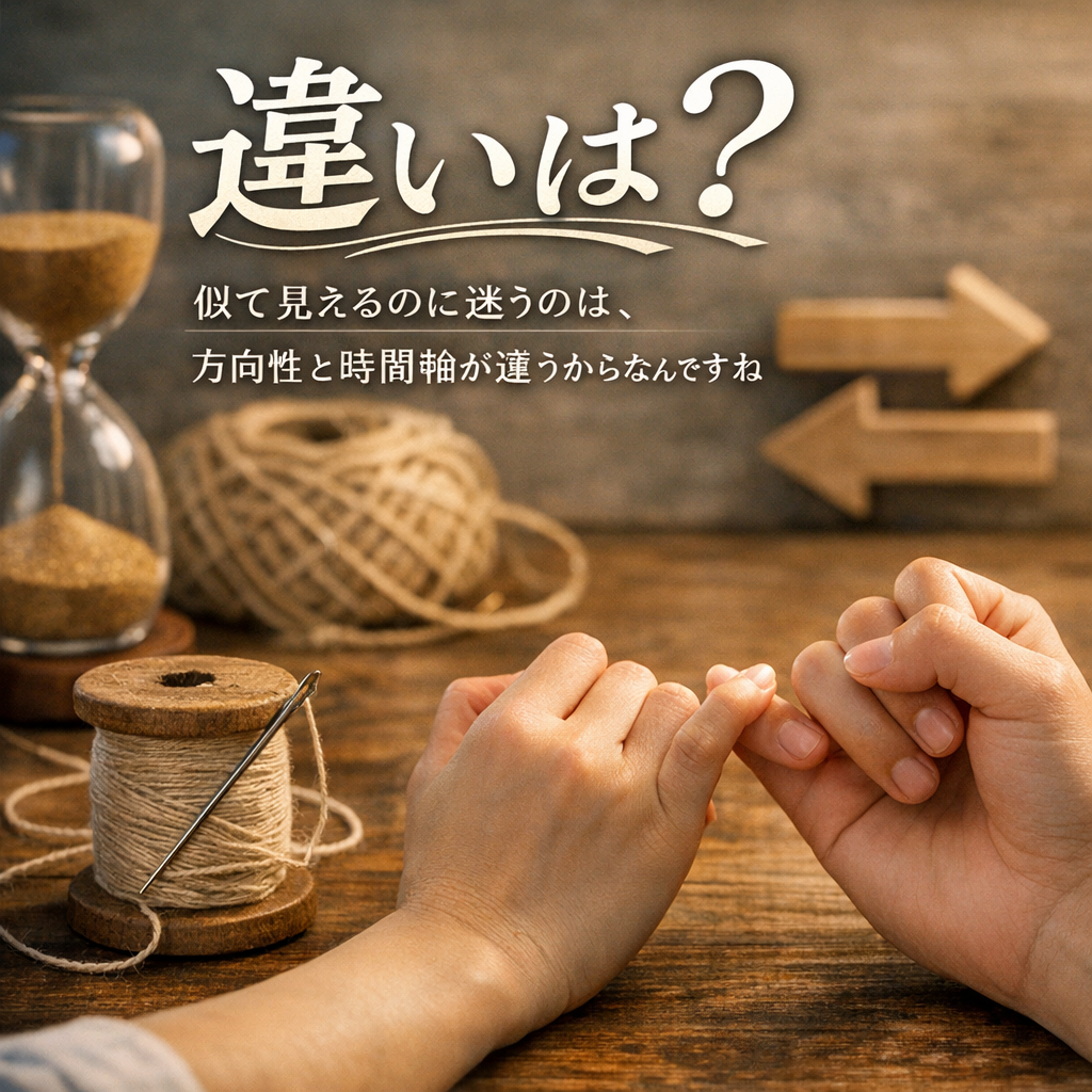 似て見えるのに迷うのは、方向性と時間軸が違うからなんですね