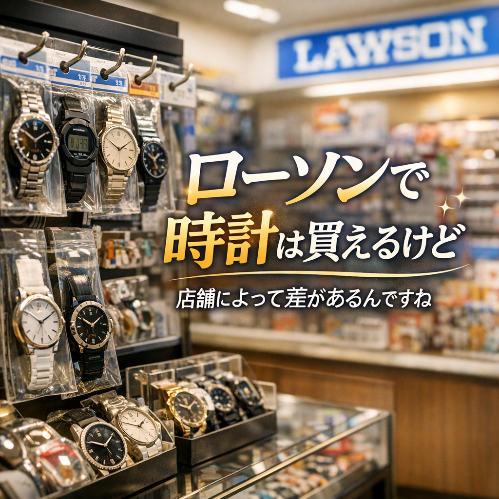 ローソンで時計は買えるけど、店舗によって差があるんですね