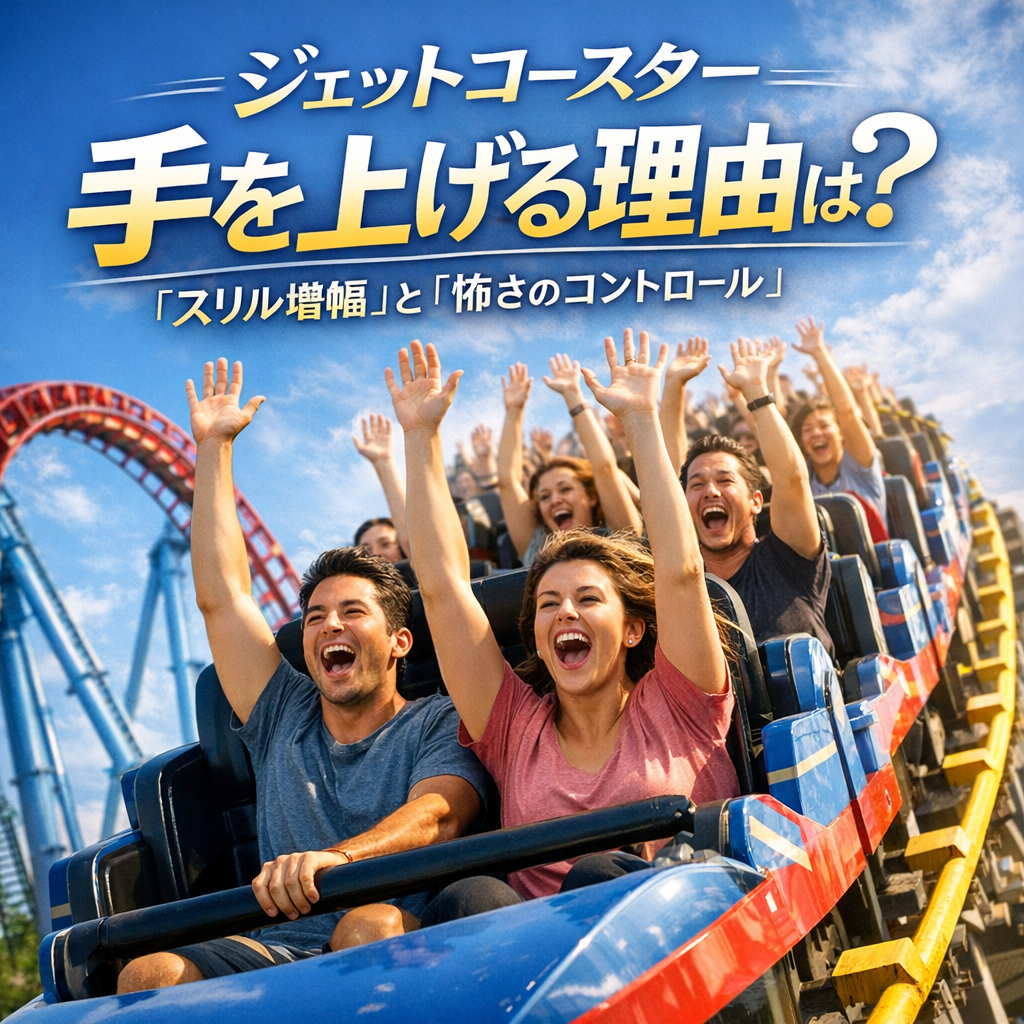 ジェットコースター手を上げる理由は「スリル増幅」と「怖さのコントロール」なんですね