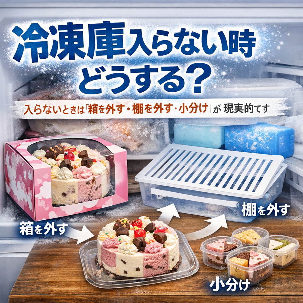 入らないときは「箱を外す・棚を外す・小分け」が現実的です