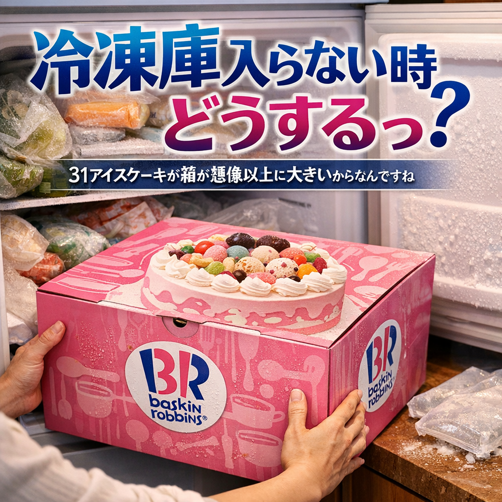 31アイスケーキが冷凍庫に入らないのは「箱が想像以上に大きい」からなんですね