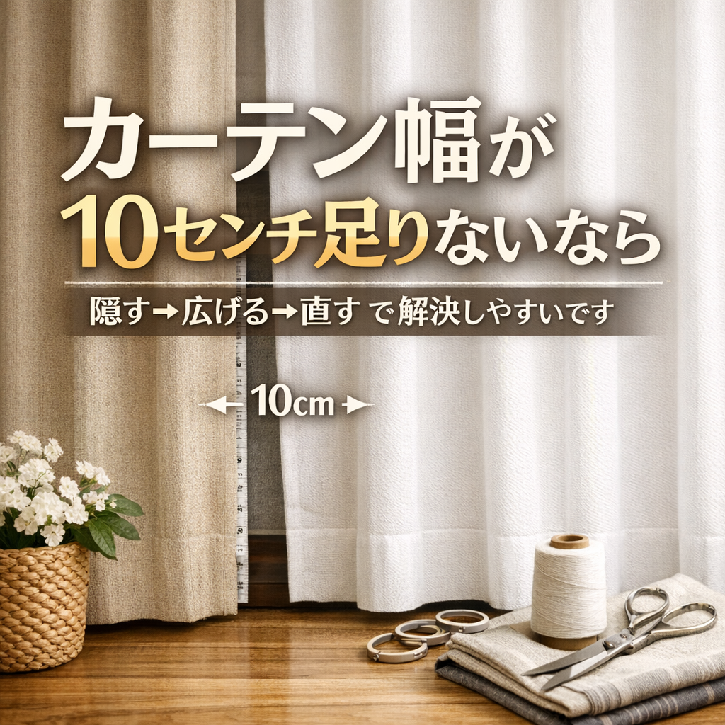 カーテン幅が10センチ足りないなら「隠す→広げる→直す」で解決しやすいです