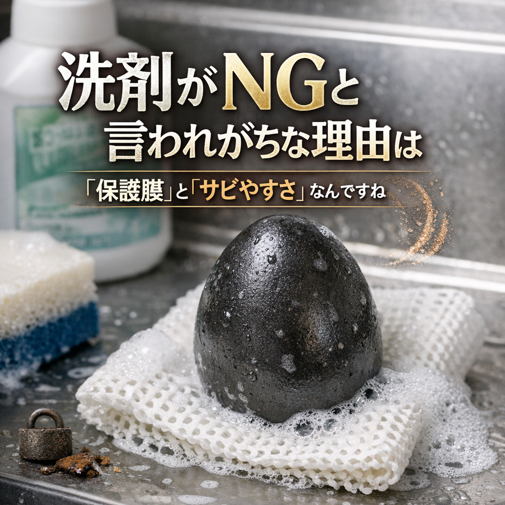洗剤がNGと言われがちな理由は「保護膜」と「サビやすさ」なんですね