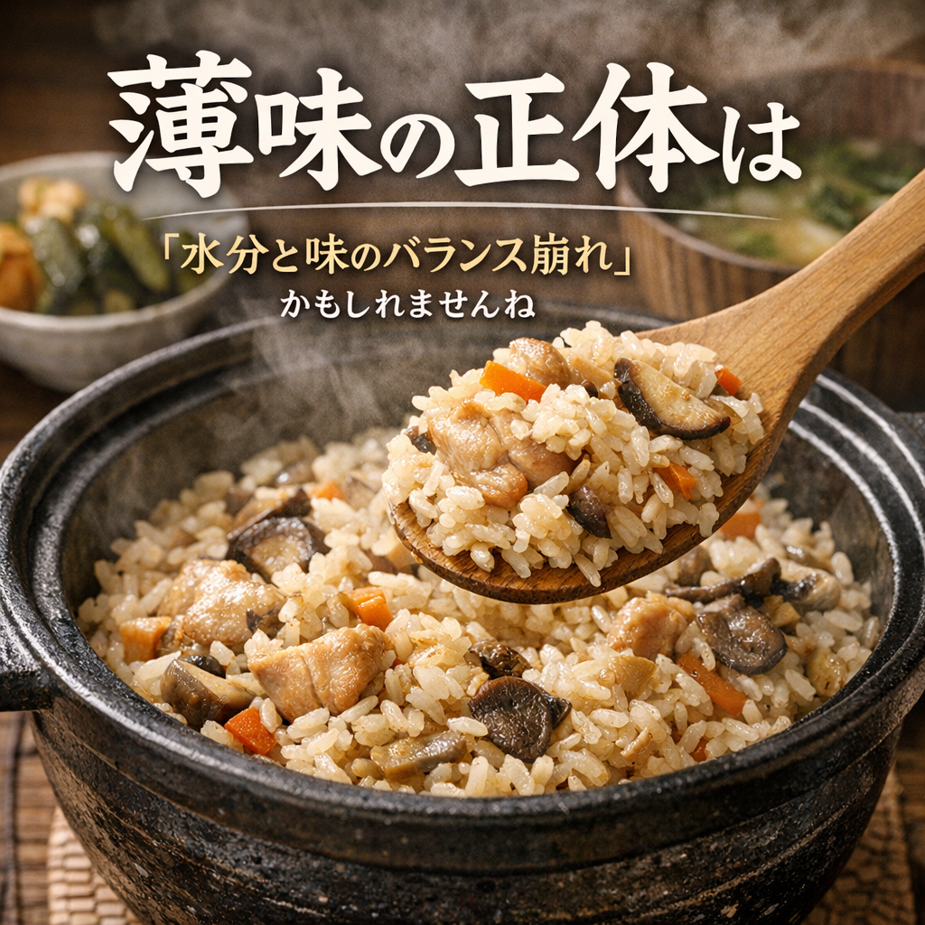 薄味の正体は「水分と味のバランス崩れ」かもしれませんね