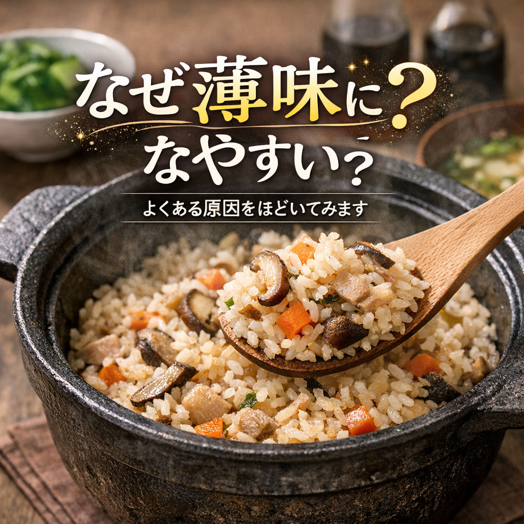 なぜ薄味になりやすい？よくある原因をほどいてみます
