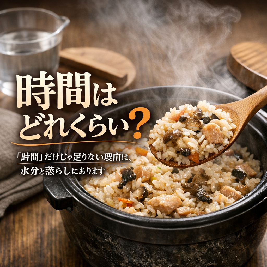「時間」だけじゃ足りない理由は、水分と蒸らしにあります