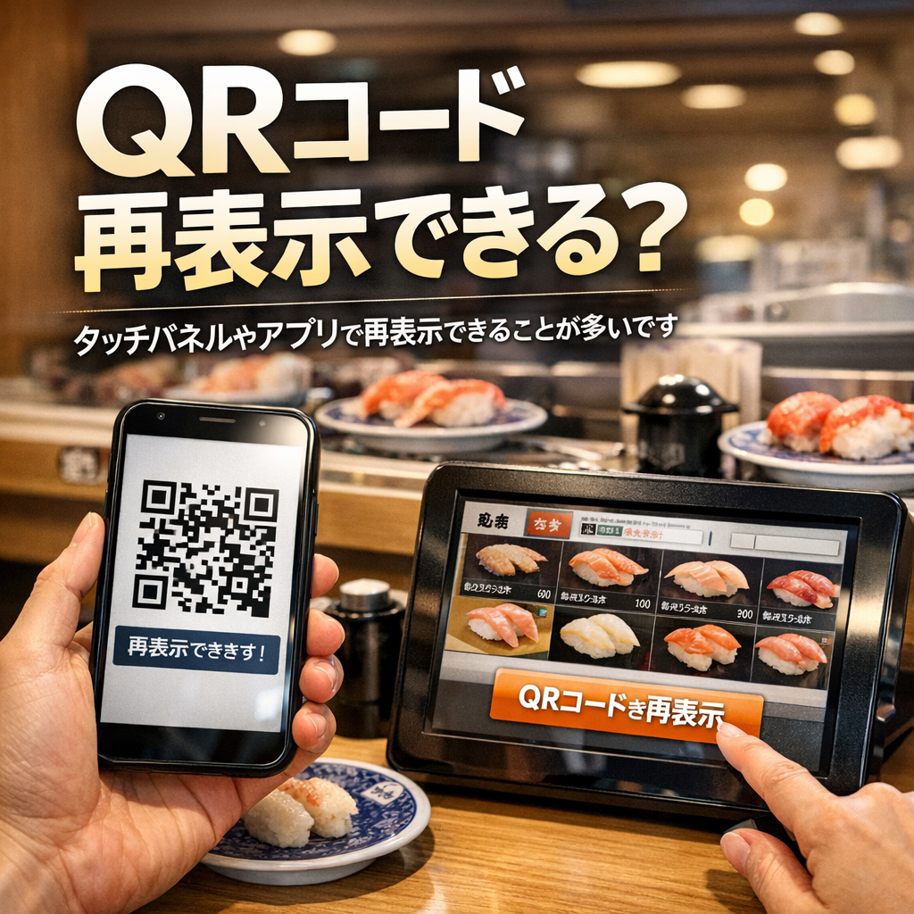 QRコードはタッチパネルやアプリで再表示できることが多いです