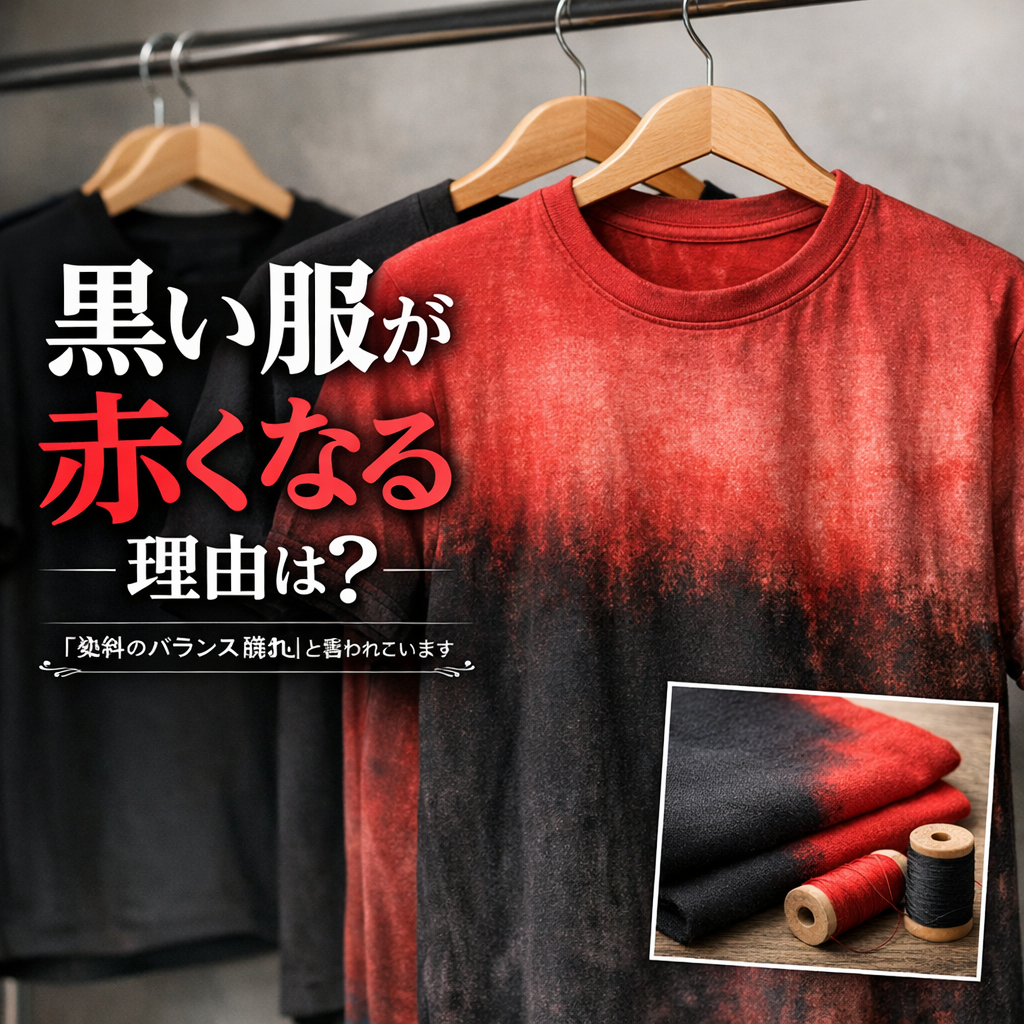 黒い服が赤くなる理由は「染料のバランス崩れ」と言われています