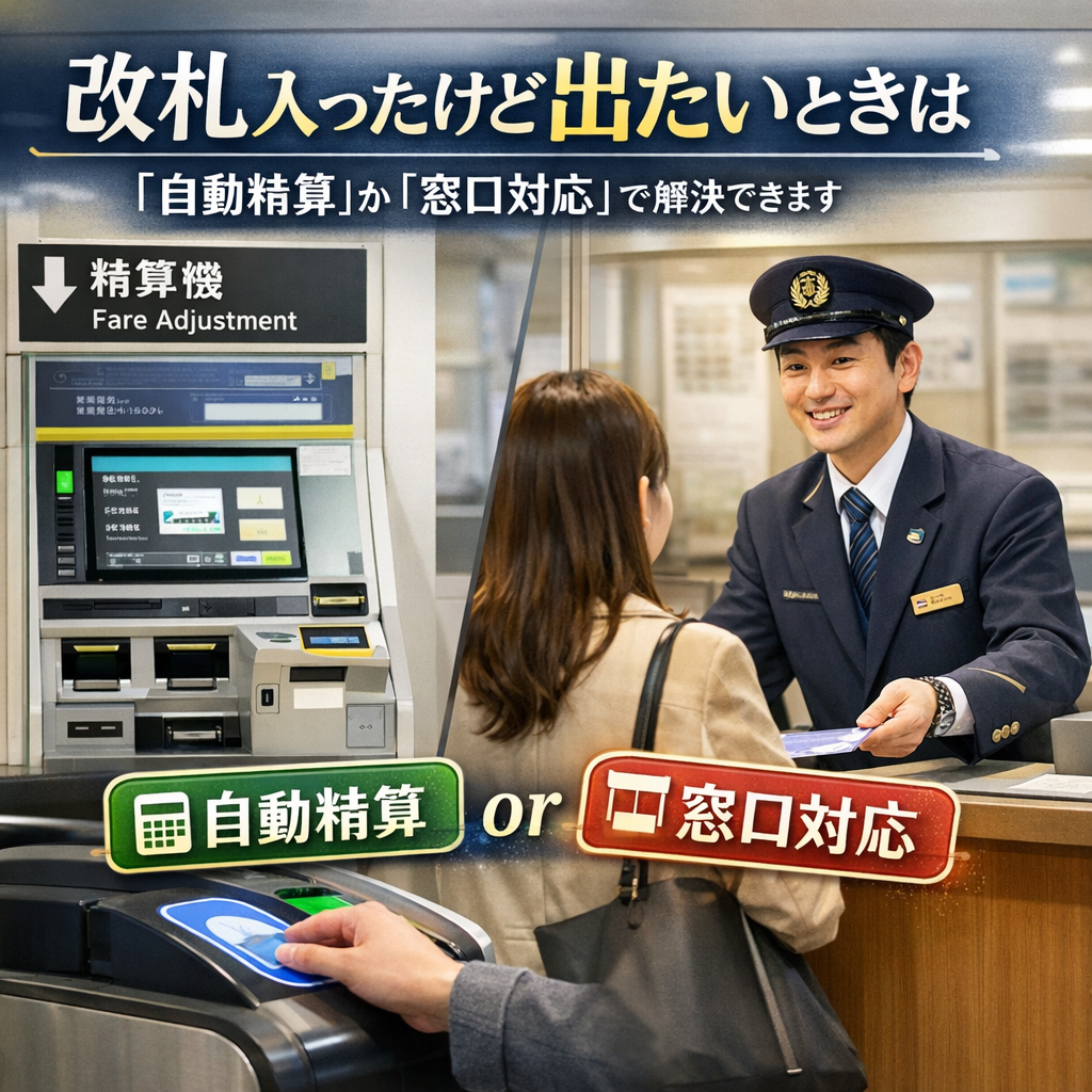 改札入ったけど出たいときは「自動精算」か「窓口対応」で解決できます