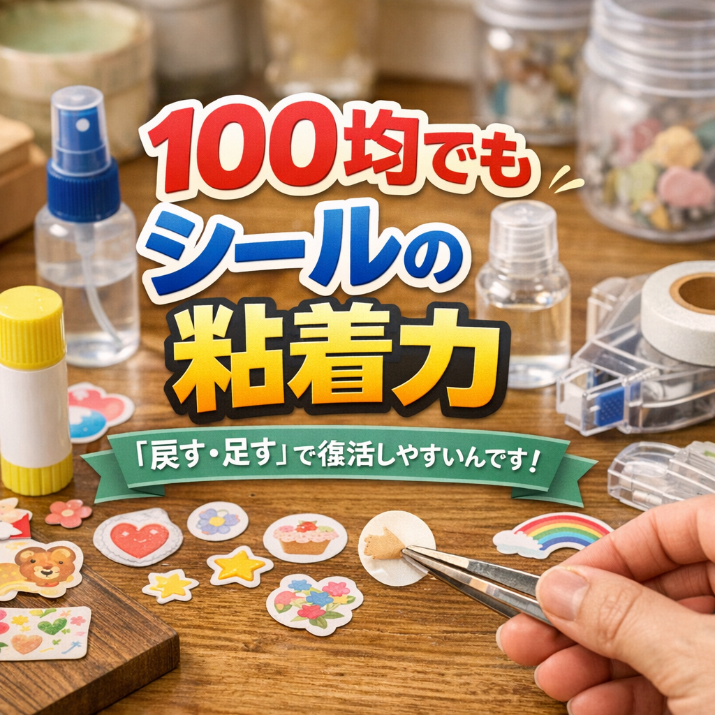 100均でもシールの粘着力は「戻す・足す」で復活しやすいんです