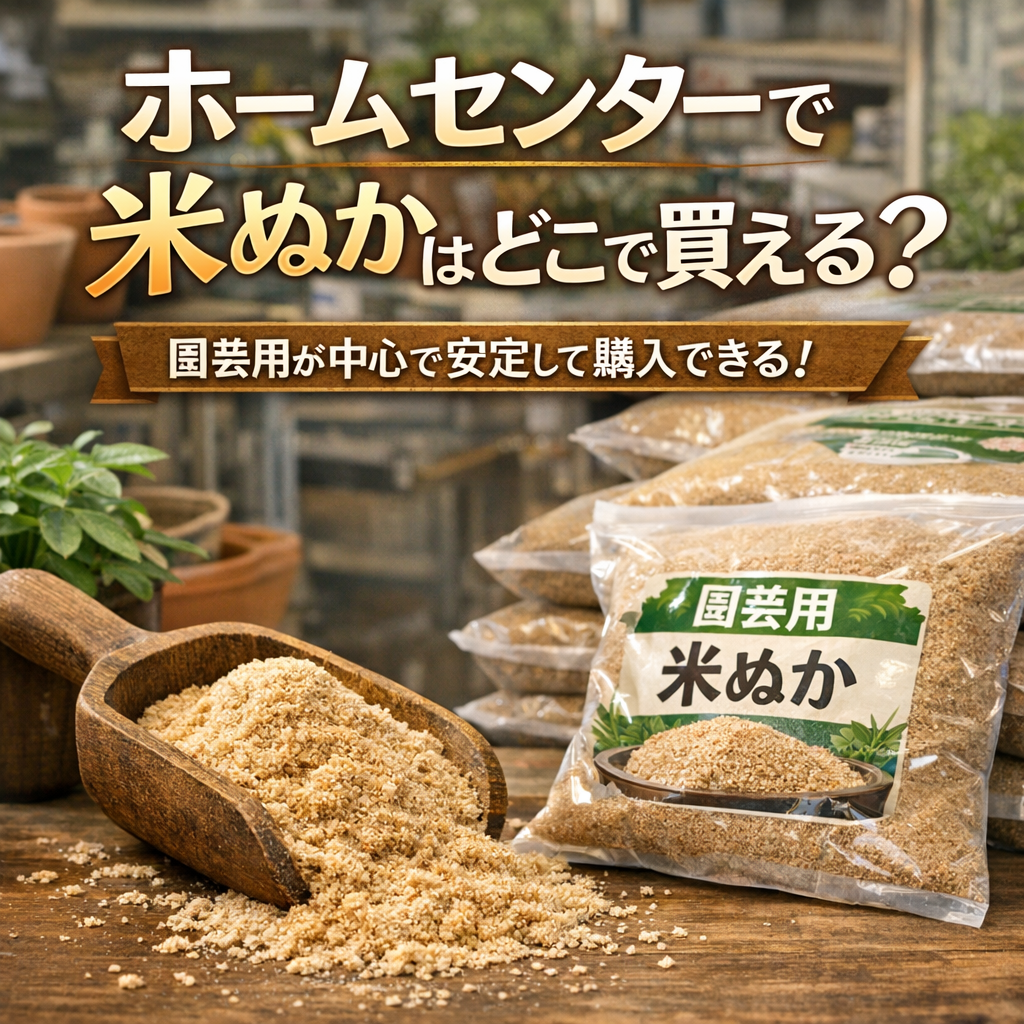 ホームセンターの米ぬかは「園芸用」が中心で、安定して買えることが多いです