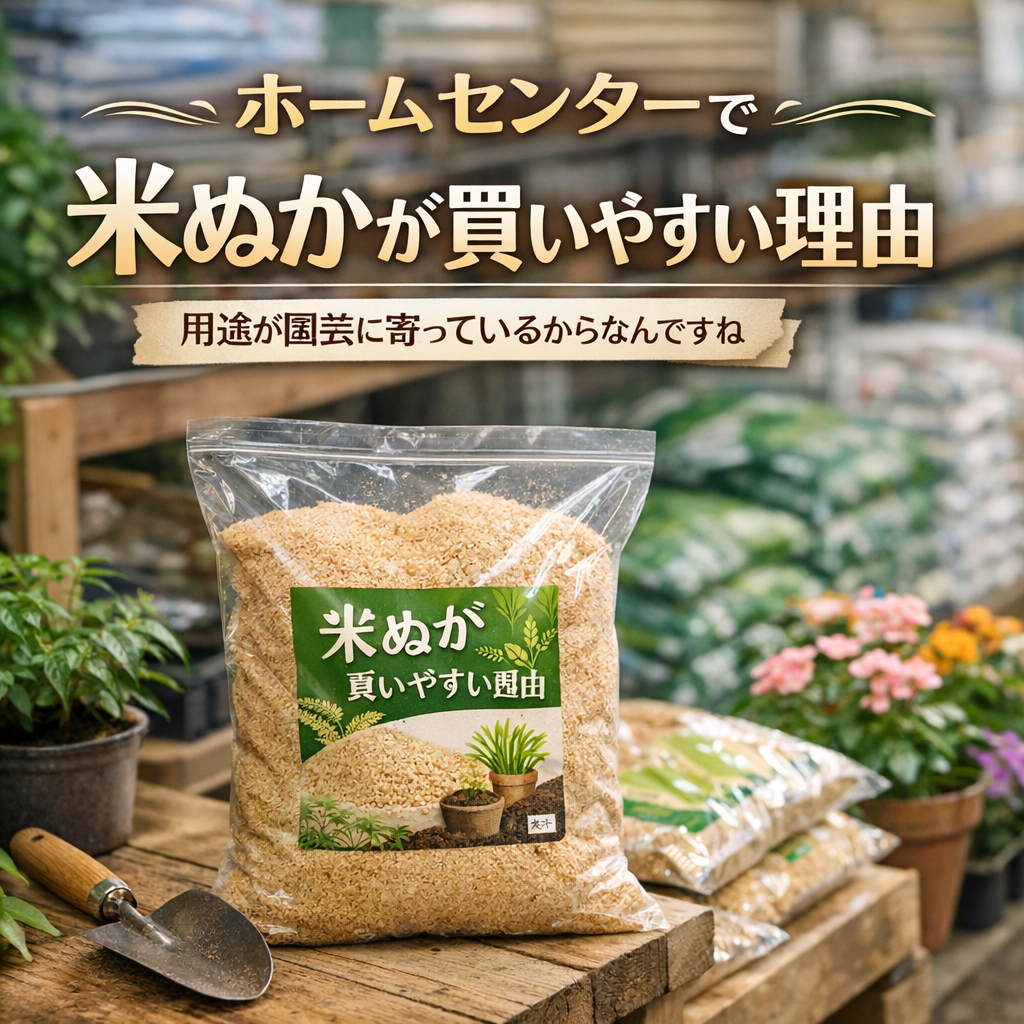 ホームセンターで米ぬかが買いやすい理由は「用途が園芸に寄っている」からなんですね