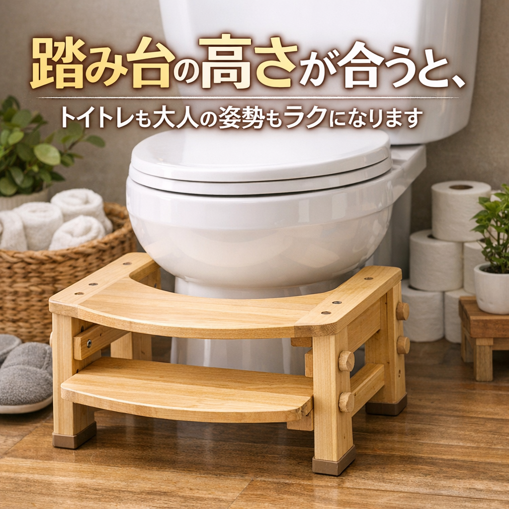 踏み台の高さが合うと、トイトレも大人の姿勢もラクになります