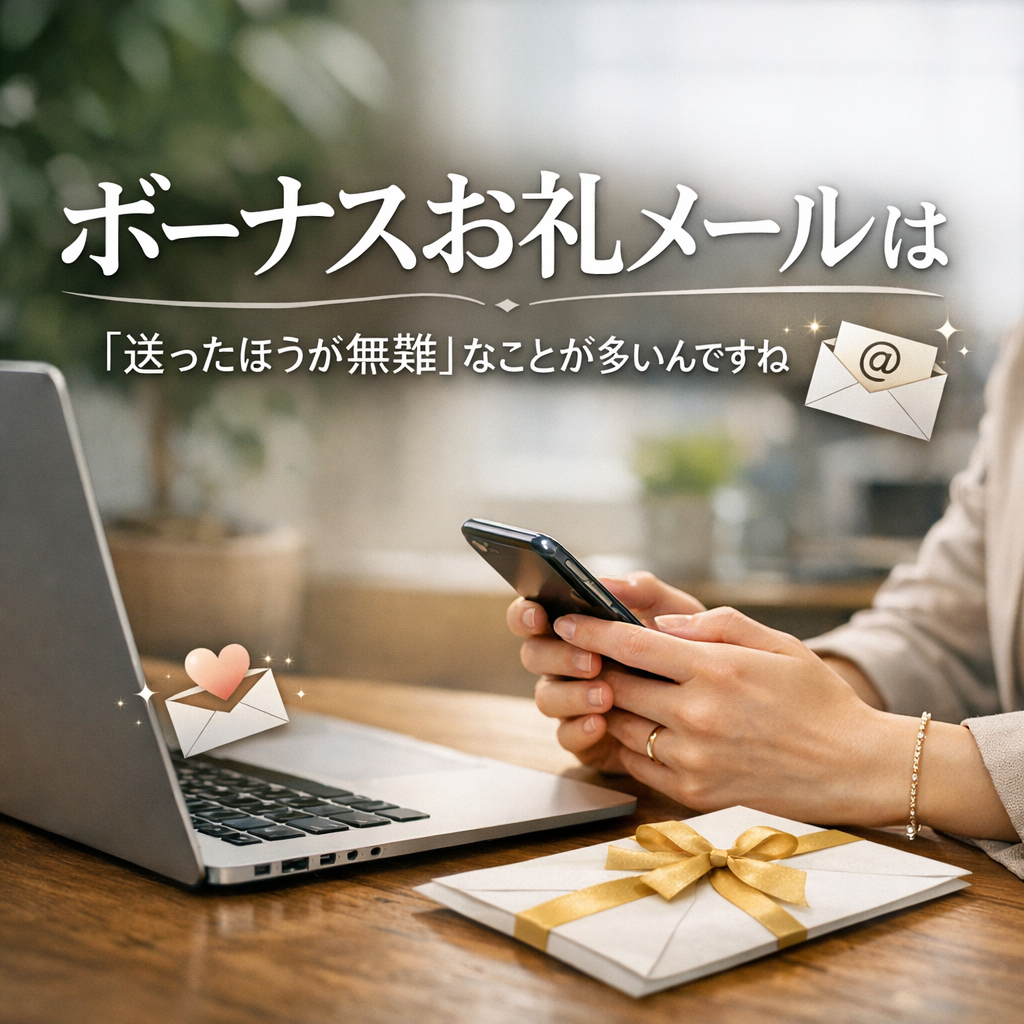 ボーナスお礼メールは「送ったほうが無難」なことが多いんですね