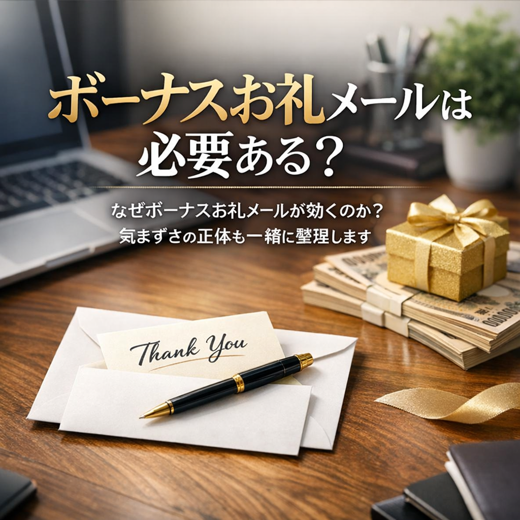 なぜボーナスお礼メールが効くのか？気まずさの正体も一緒に整理します