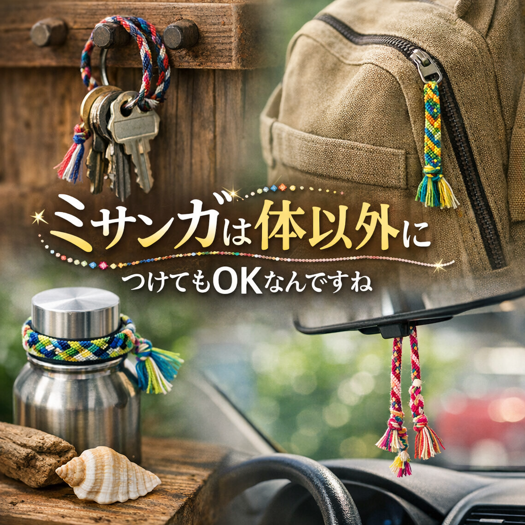 ミサンガは体以外につけてもOKなんですね