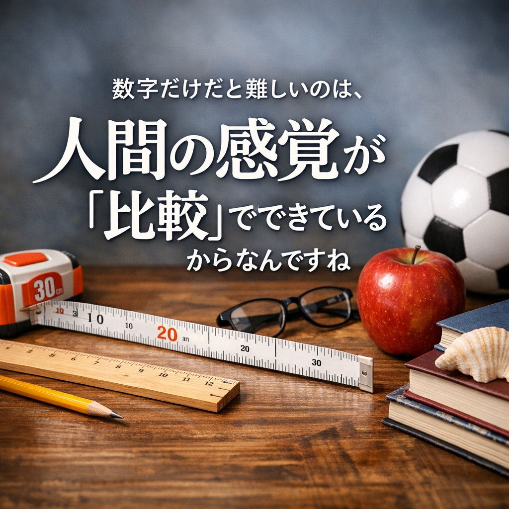 数字だけだと難しいのは、人間の感覚が「比較」でできているからなんですね