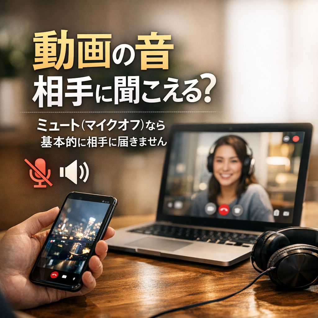 通話中の動画音は「ミュート（マイクオフ）」なら基本的に相手に届きません
