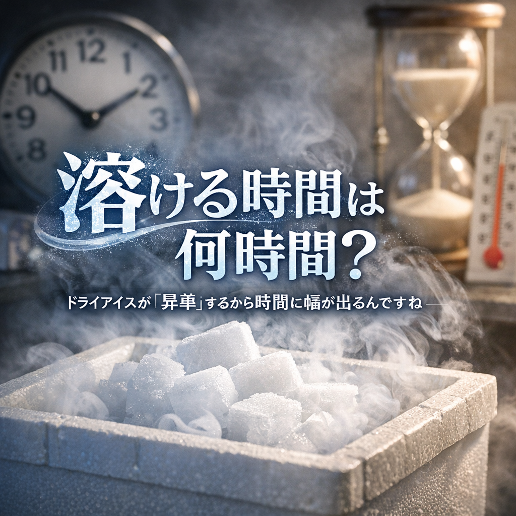 ドライアイスが「溶ける」ではなく「昇華」するから時間に幅が出るんですね