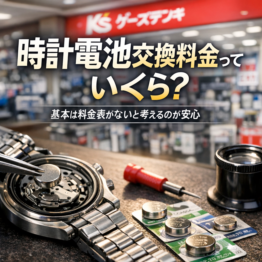 ケーズデンキ時計電池交換料金は「基本は料金表がない」と考えるのが安心