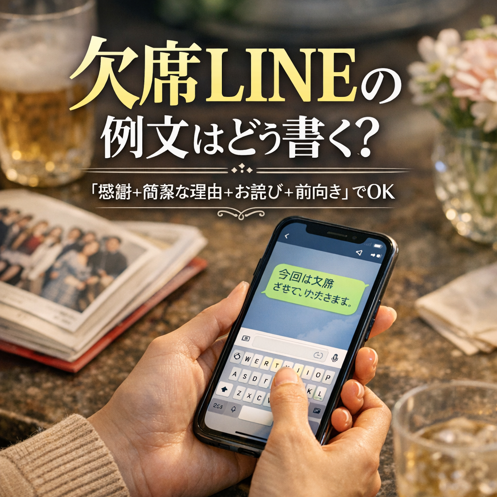 欠席LINEは「感謝＋簡潔な理由＋お詫び＋前向き」でOKです