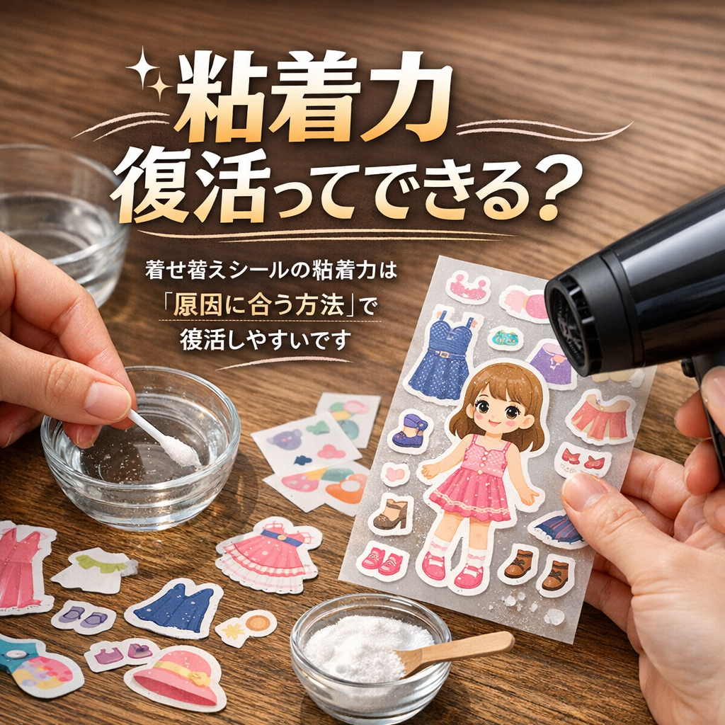 着せ替えシールの粘着力は「原因に合う方法」で復活しやすいです