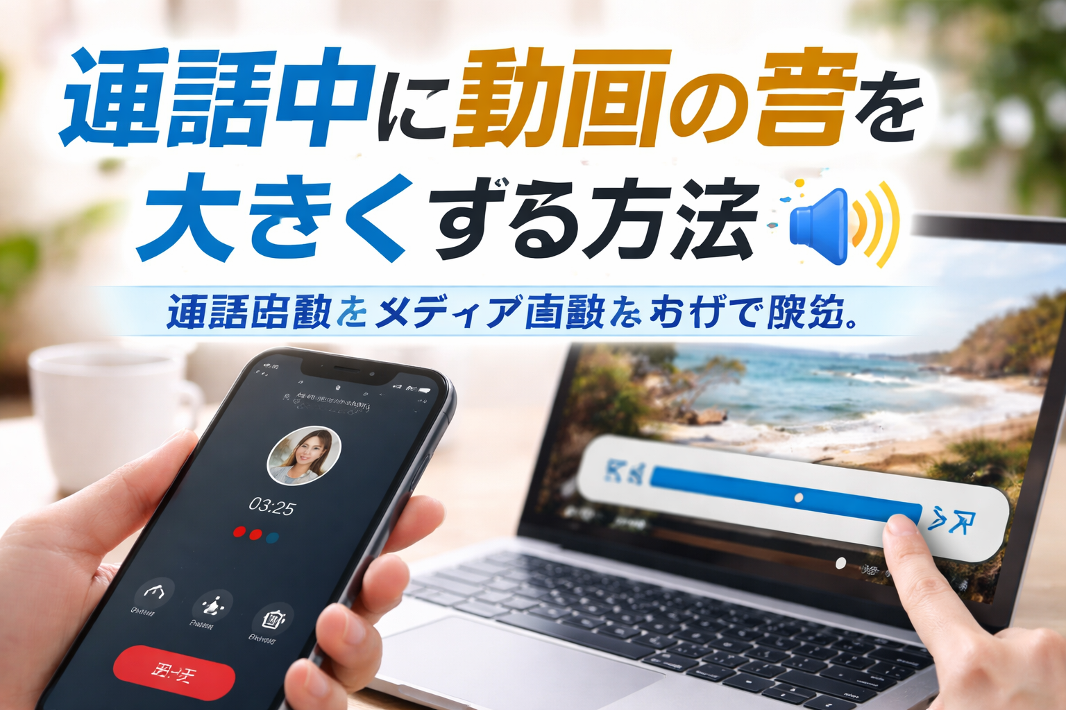 通話中に動画の音が大きくならない原因は「音量の種類違い」