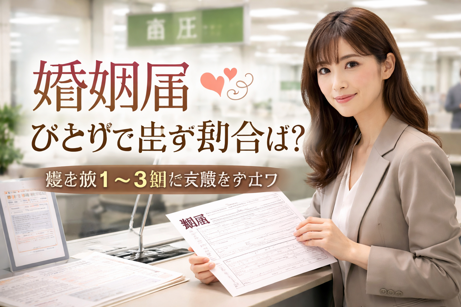 婚姻届ひとりで出す割合は？公的統計なし・推定は約1〜3割