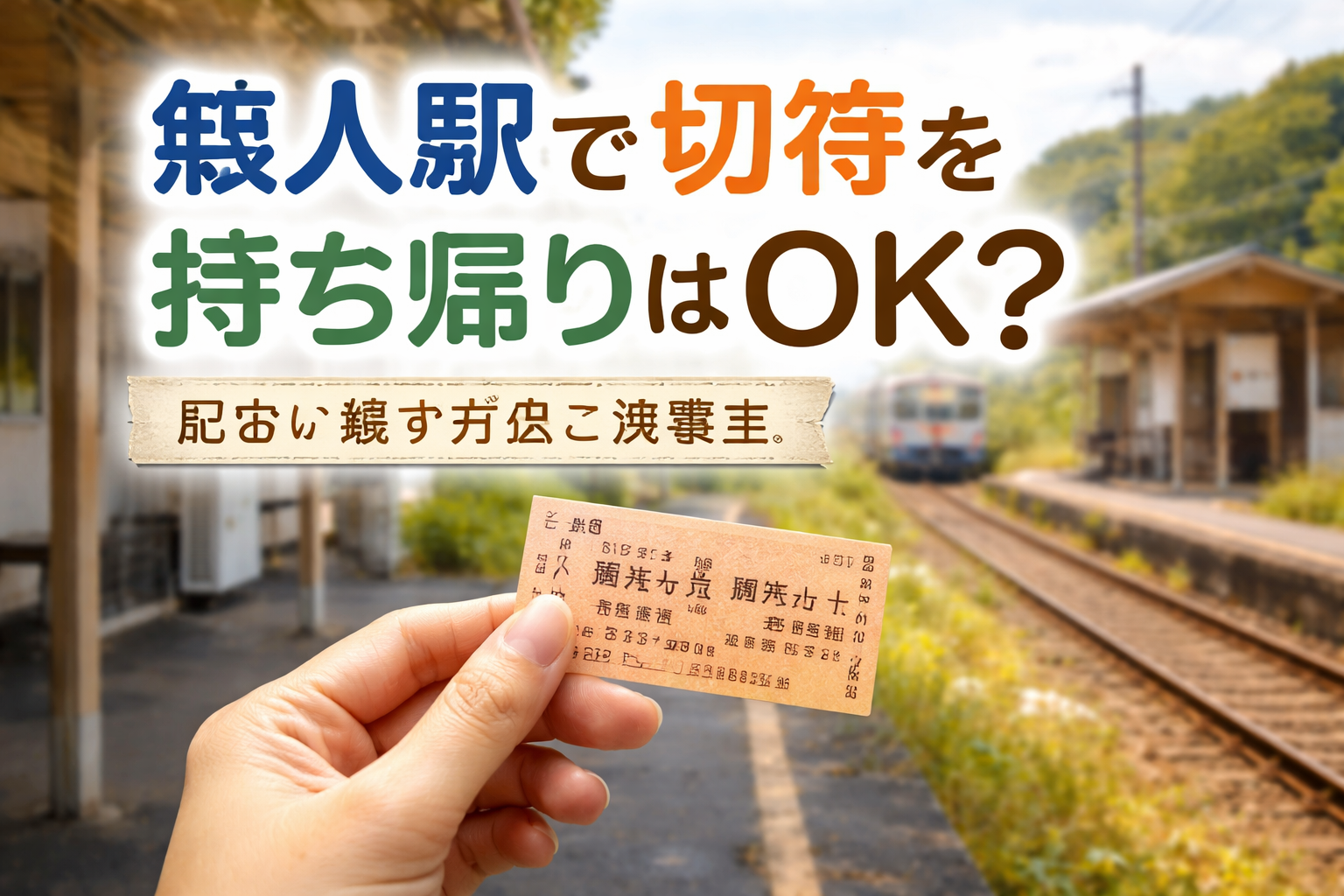 無人駅で切符を持ち帰りはOK？まずは原則ルール