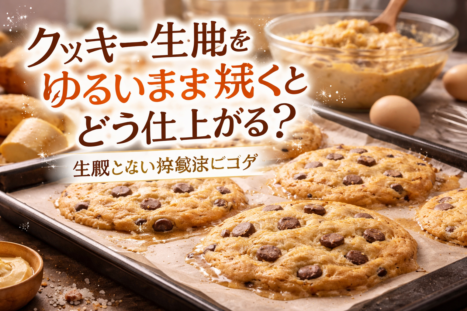 クッキー生地をゆるいまま焼くとどう仕上がる？