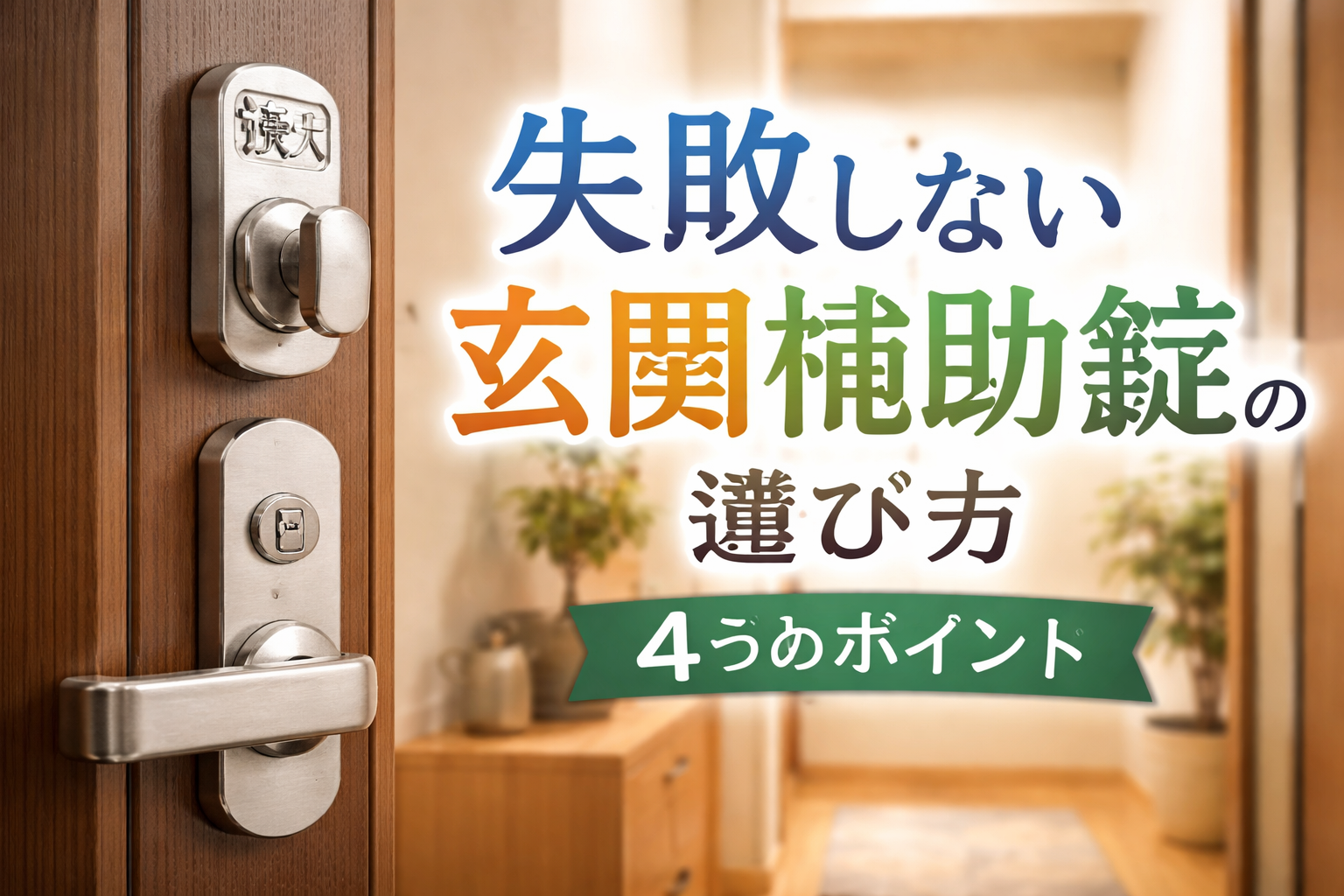 失敗しない玄関補助錠の選び方（4つのポイント）