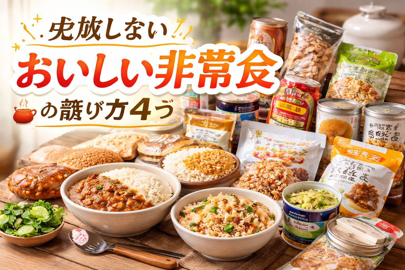 失敗しない「おいしい非常食」の選び方（4つ）